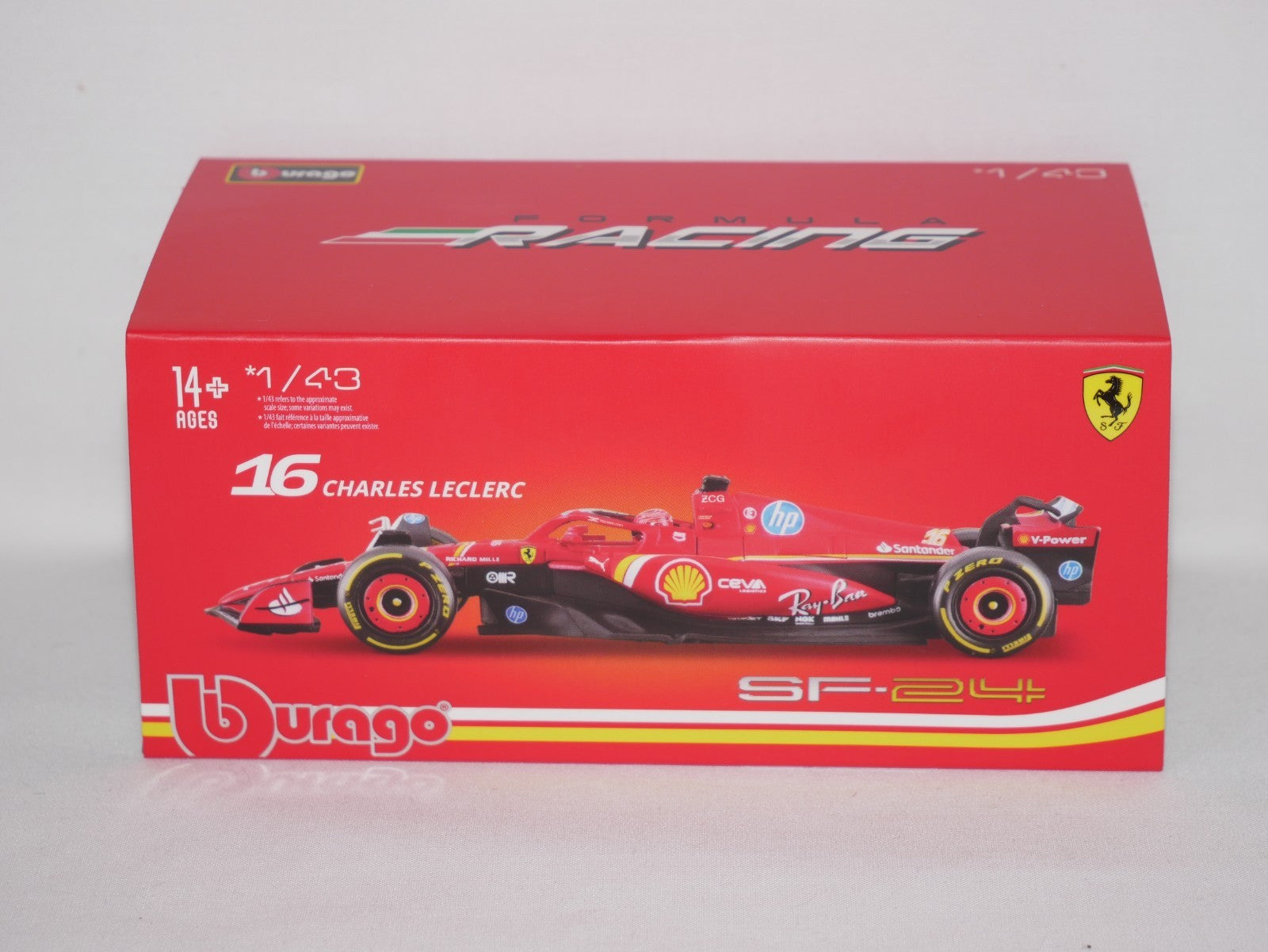 Burago 1:43 Scale Ferrari F1 Team SF-24 2024 No.16 Charles Leclerc - #18-36843L