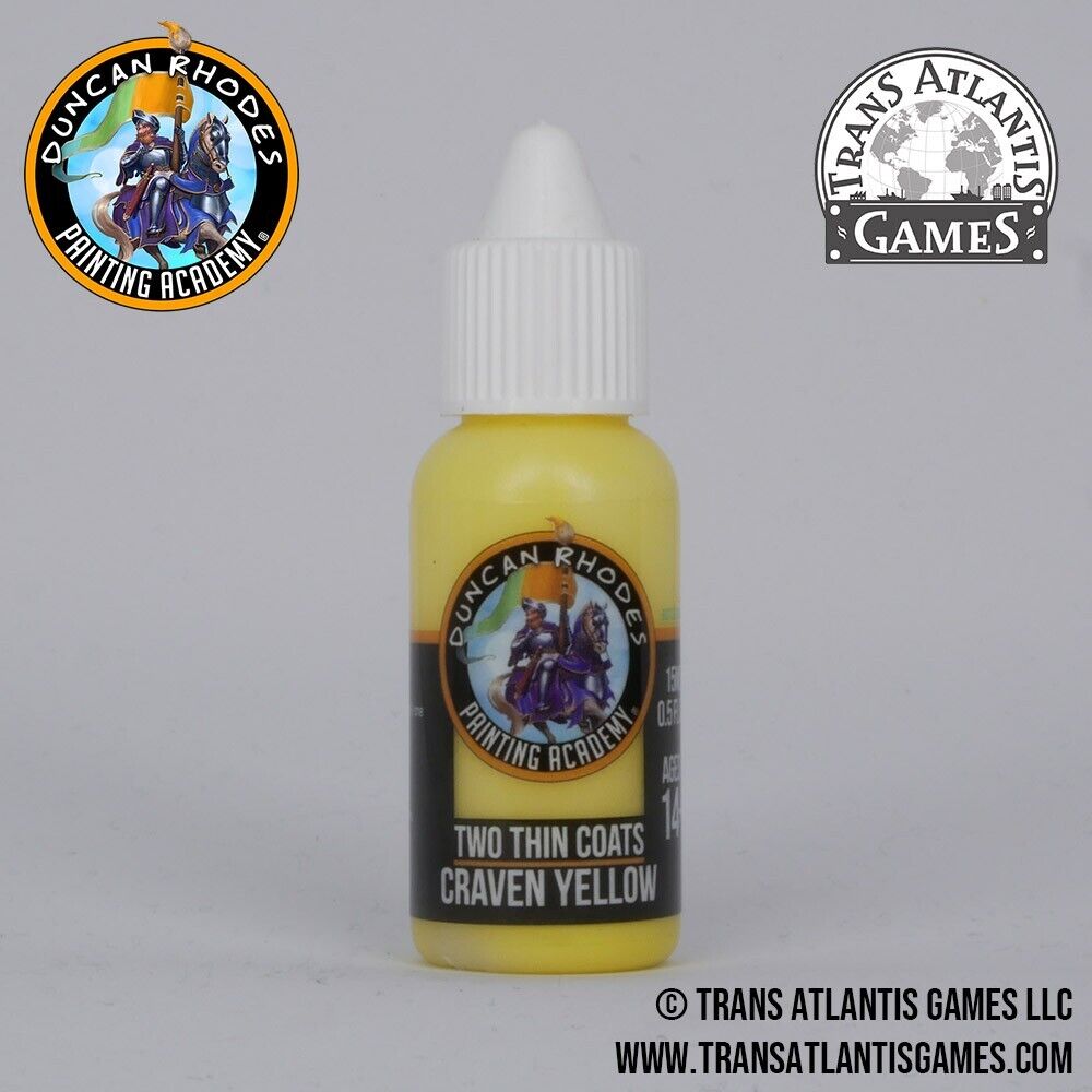 Duncan Rhodes Painting Academy 'Two Thin Coats' Graven Yellow 15ml Bottle 10101