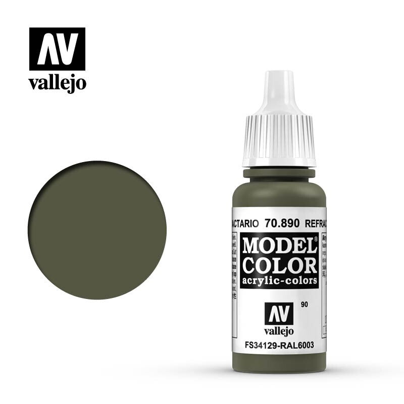 Vallejo Model Color Refractive Green Acrylic 17ml/0.57 fl oz Dropper - 70.890