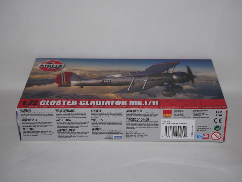 Airfix 1:72 Scale Model Kits Gloster Gladiator Mk.I/Mk.II Skill Level 1 A02052B