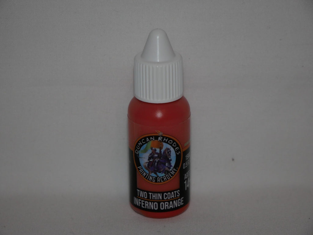 Duncan Rhodes Painting Academy Two Thin Coats Inferno Orange 15ml Bottle - 10126