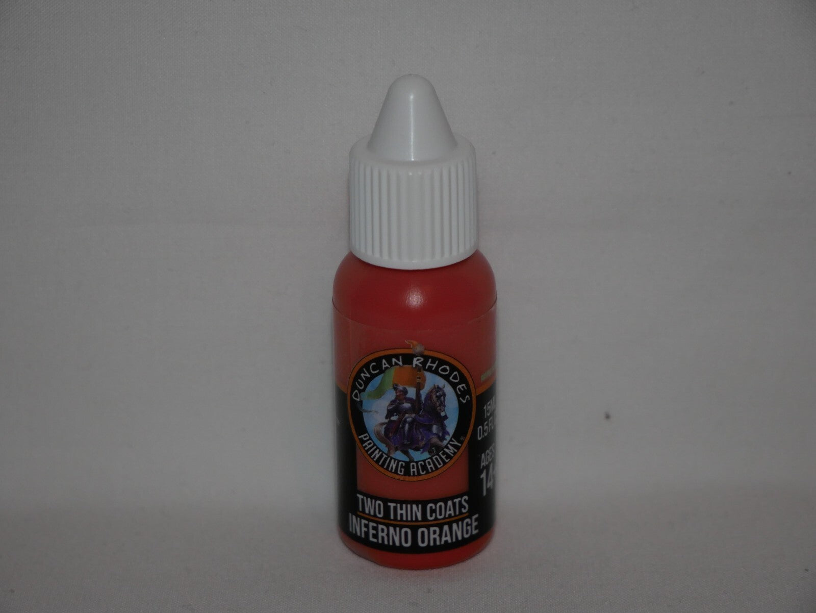 Duncan Rhodes Painting Academy Two Thin Coats Inferno Orange 15ml Bottle - 10126