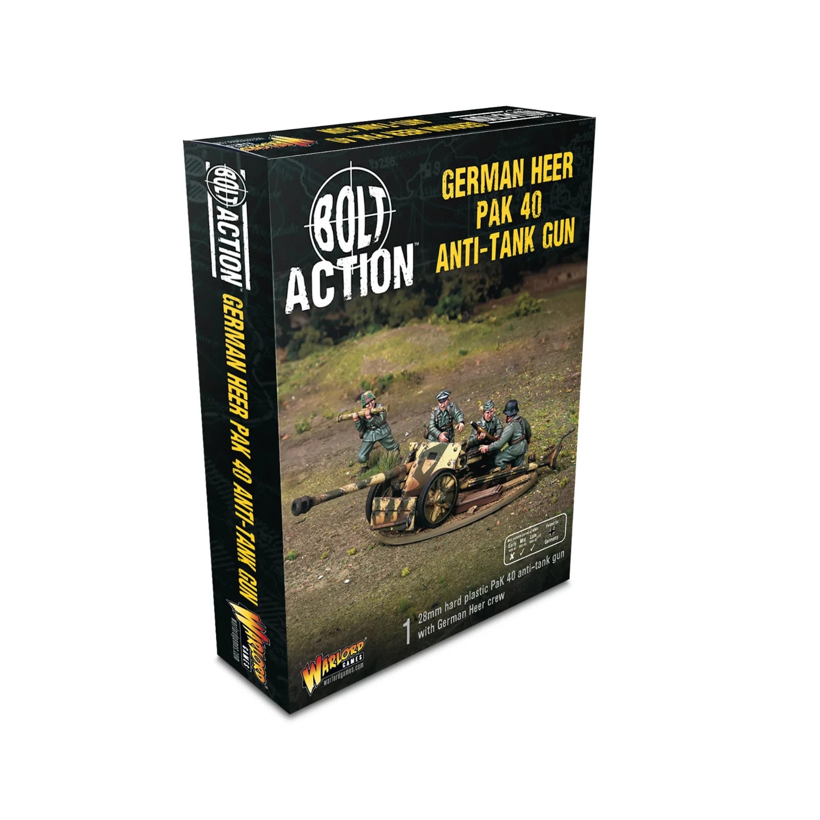 Warlord Games Bolt Action 1:56 Scale German Heer PaK 40 Anti-Tank Gun - 402012057
