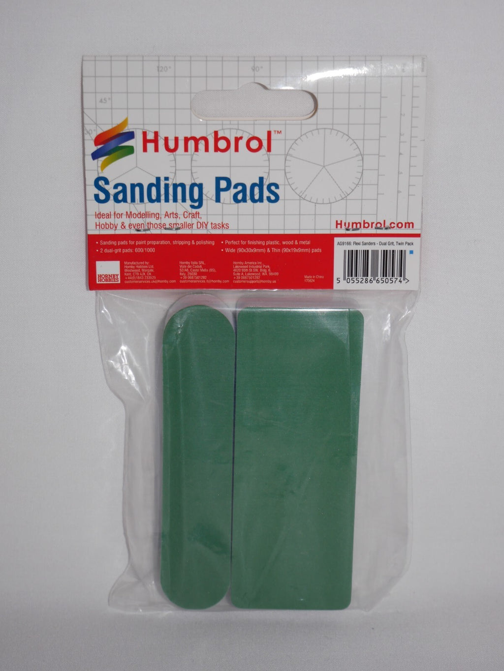 Humbrol Flexible Coarse Wide & Thin Sanding Pads 600/1000 Grit (2 pcs AG9166