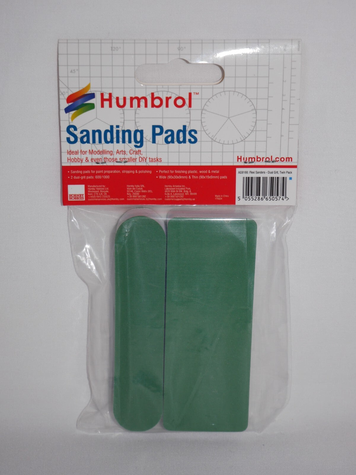Humbrol Flexible Coarse Wide & Thin Sanding Pads 600/1000 Grit (2 pcs AG9166