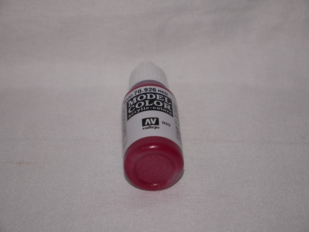 Vallejo Model Color Red Acrylic 17ml/0.57 fl oz Dropper Bottle - 70.926