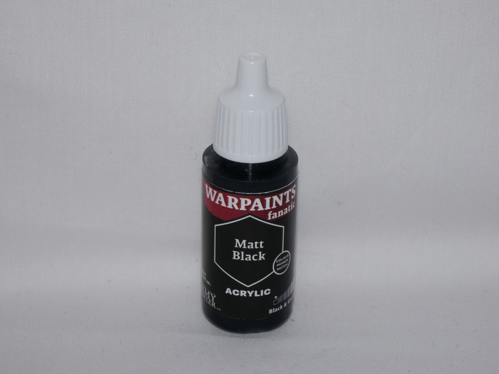 The Army Painter Warpaints Fanatic Acrylic Matt Black 18ml Dropper Bottle WP3001