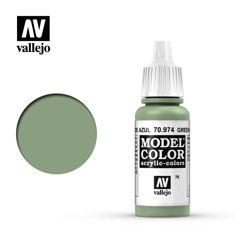 Vallejo Model Color Green Sky Acrylic 17ml/0.57 fl oz Dropper Bottle 70.974