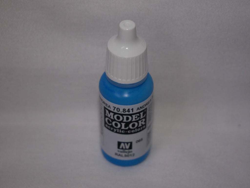 Vallejo Model Color Andrea Blue Acrylic 17ml/0.57 fl oz Dropper Bottle - 70.841