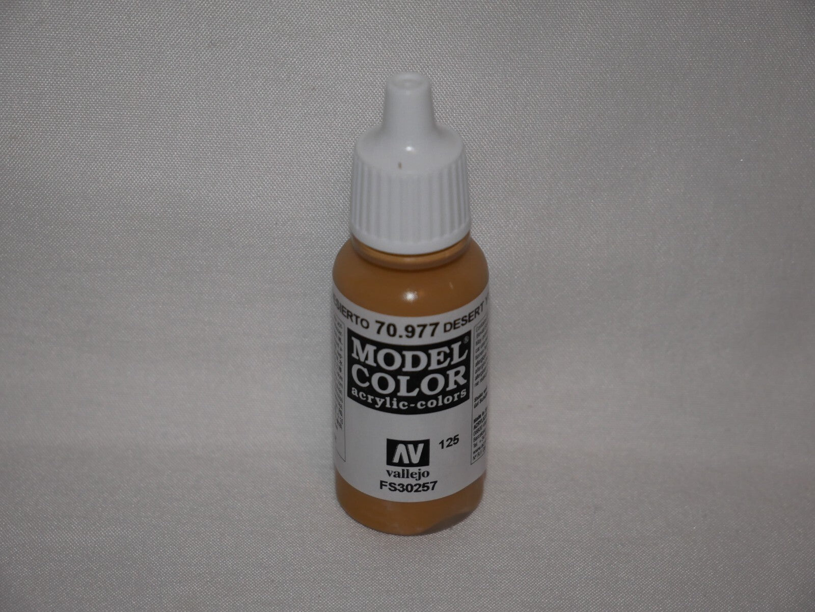 Vallejo Model Color Desert Yellow Acrylic 17ml/0.57 fl oz Dropper Bottle 70.977