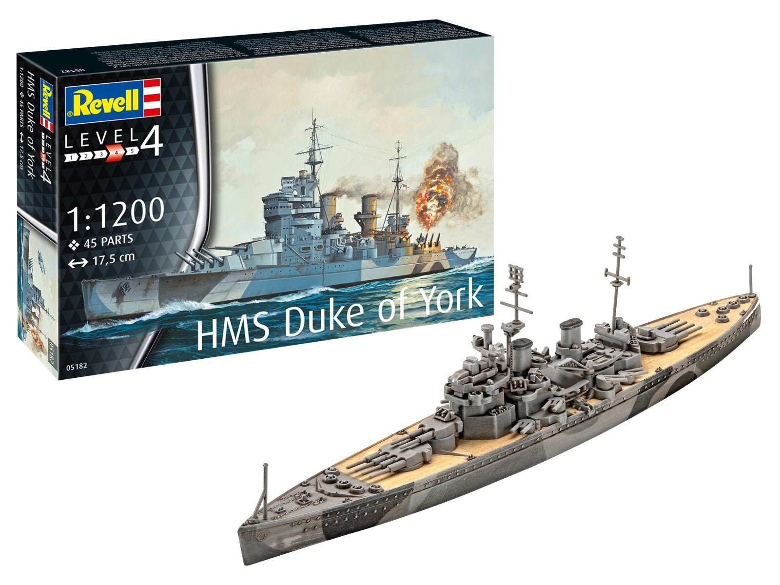 Revell 1:1200 HMS Duke of York WWII UK Battleship Model Kit Skill Level 4 05182