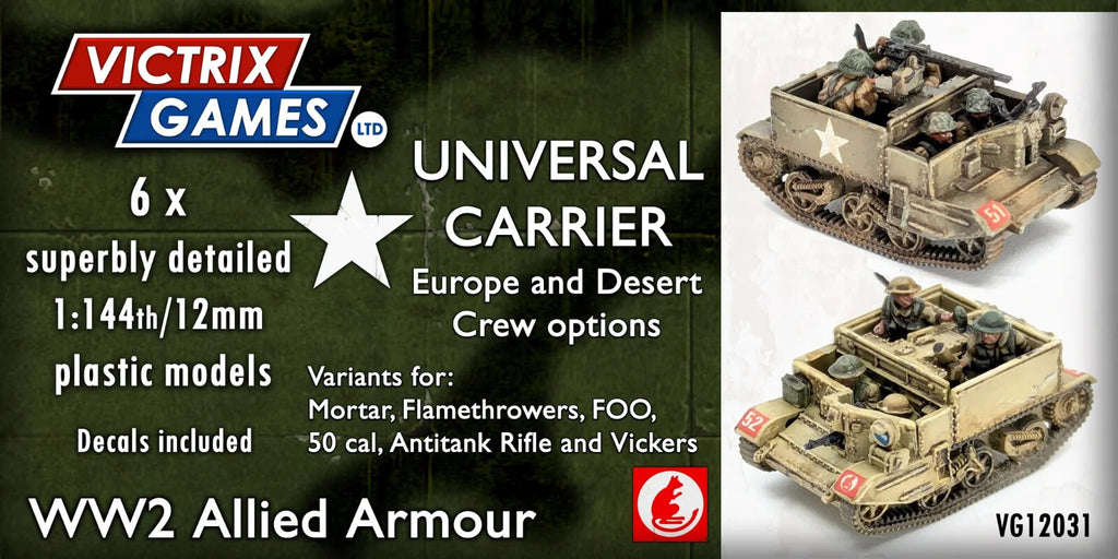 Victrix 1:144 Scale Universal Carrier With Europe & Desert Crew Options VG12031