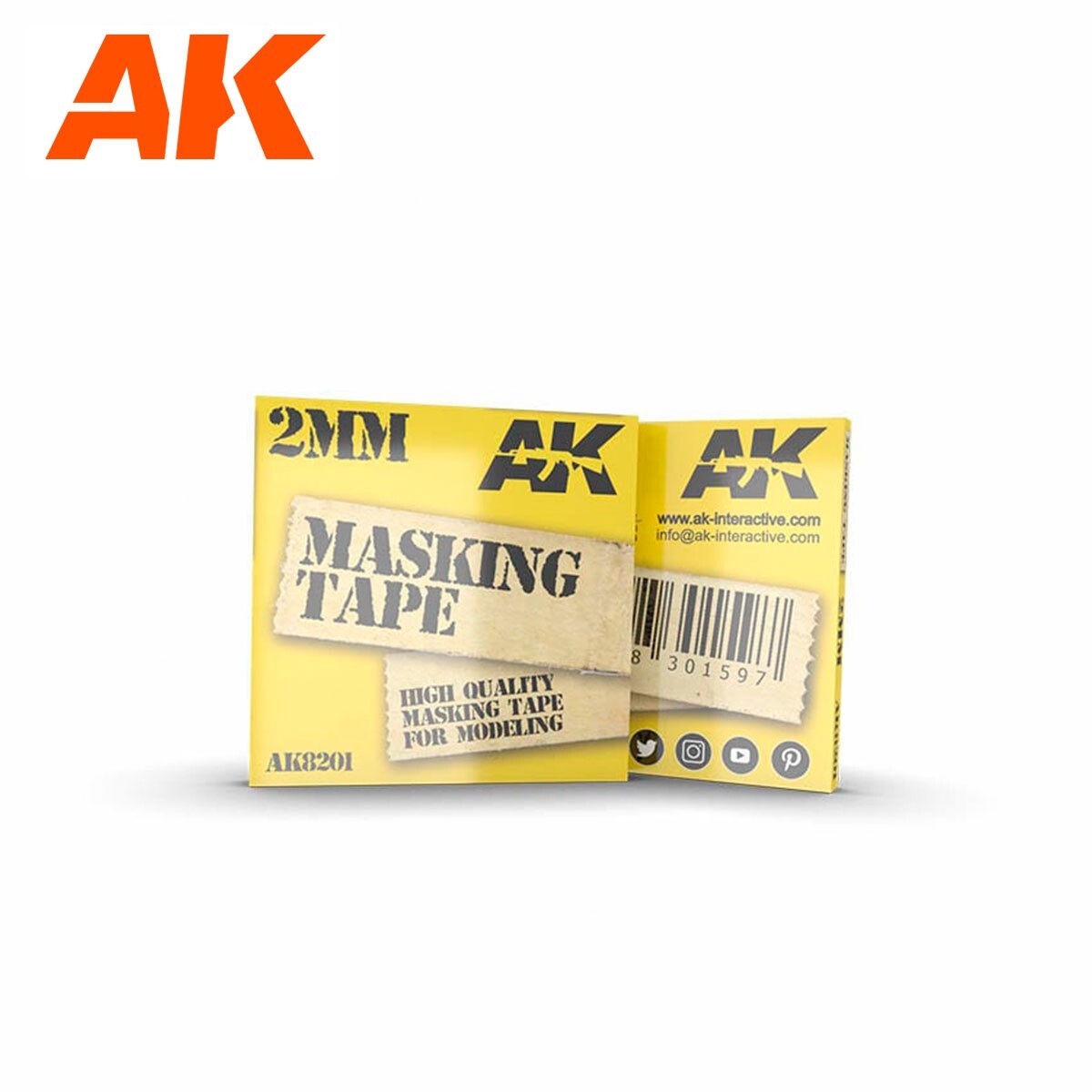 AK Interactive High Quality Smooth Rice Paper Masking Tape (2mm x 20m) AK8201