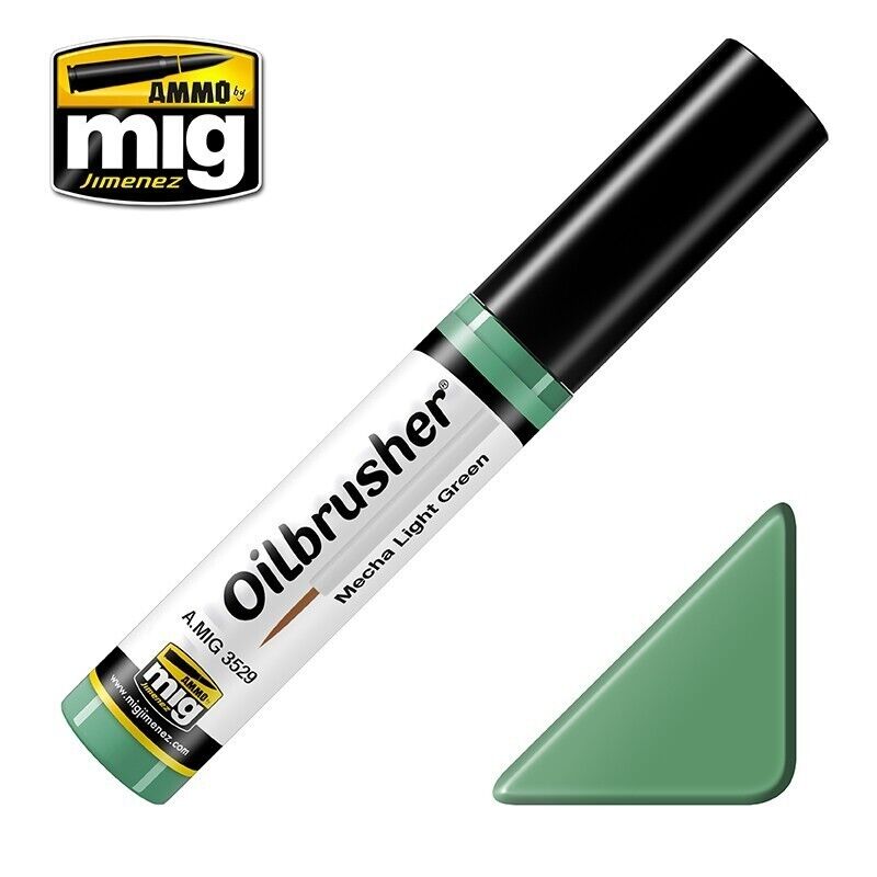 Ammo By Mig Jimenez Mecha Light Green Oilbrusher Brush Applicator - A.MIG-3529