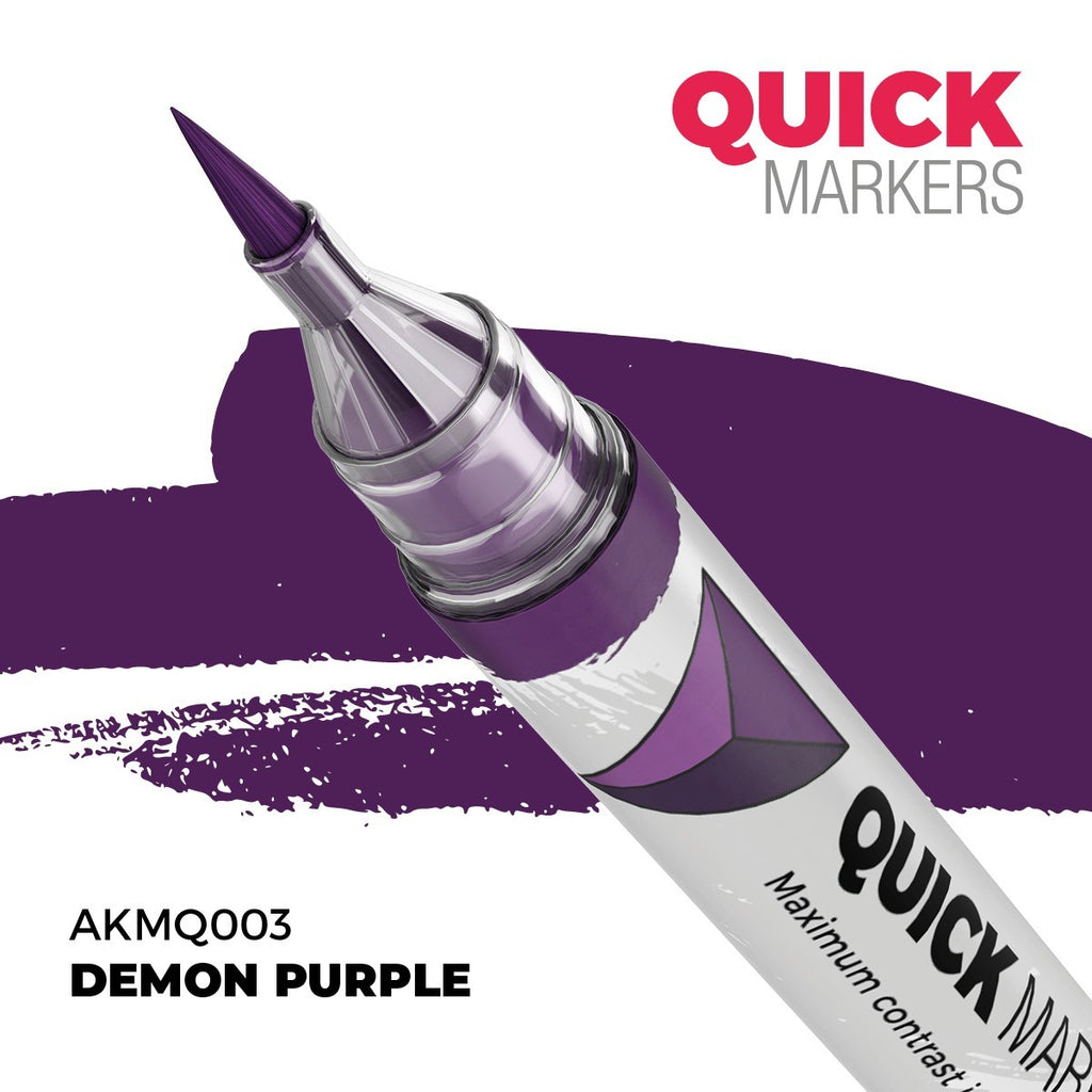 AK Interactive Acrylic Quick Gen Markers For Tabletop Games Demon Purple AKMQ003