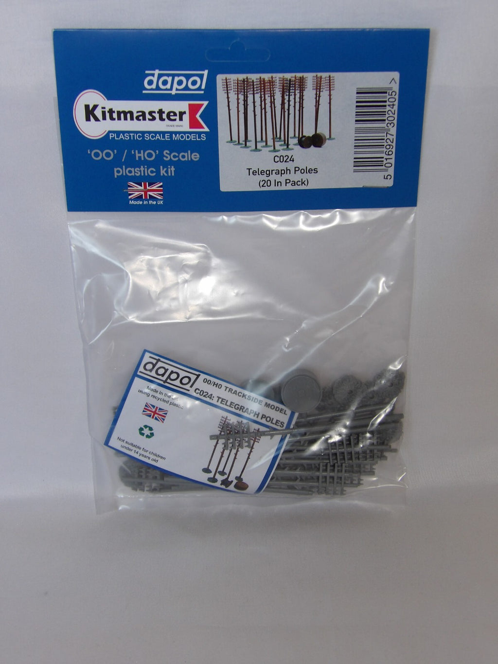 Dapol Kitmaster  "OO/HO" Telegraph Poles (20 In Pack) - C024
