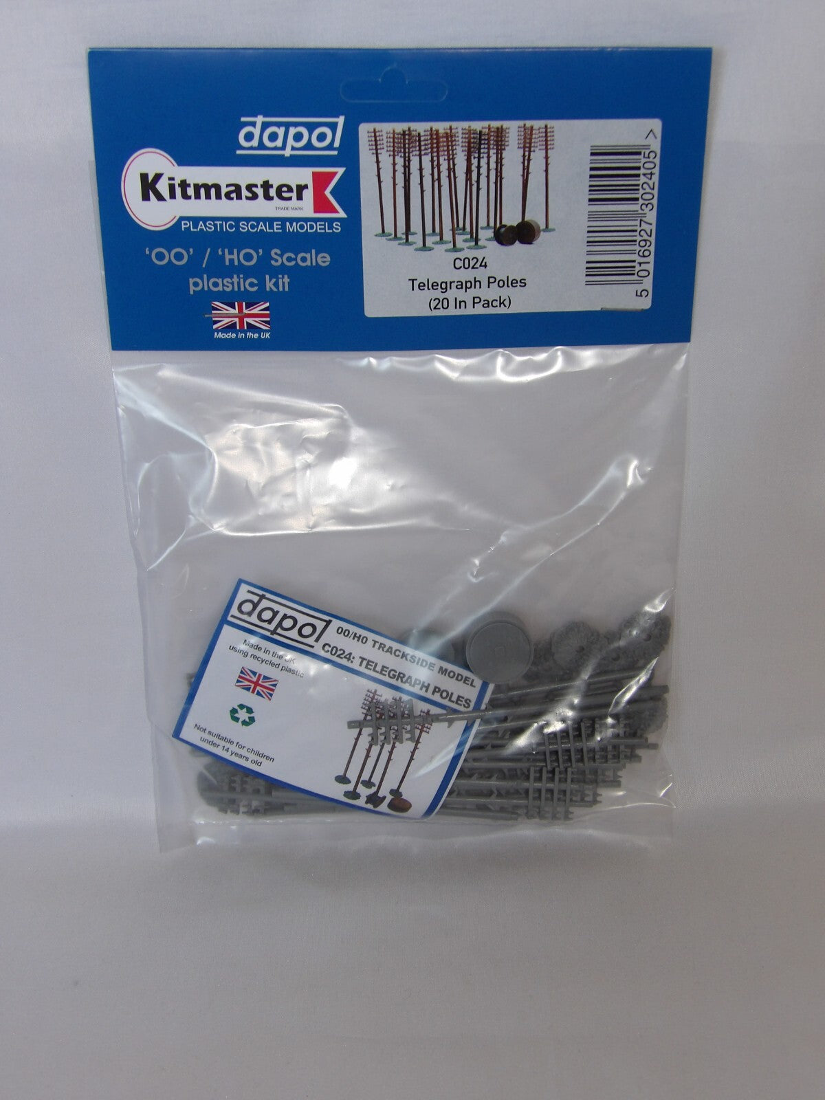 Dapol Kitmaster  "OO/HO" Telegraph Poles (20 In Pack) - C024