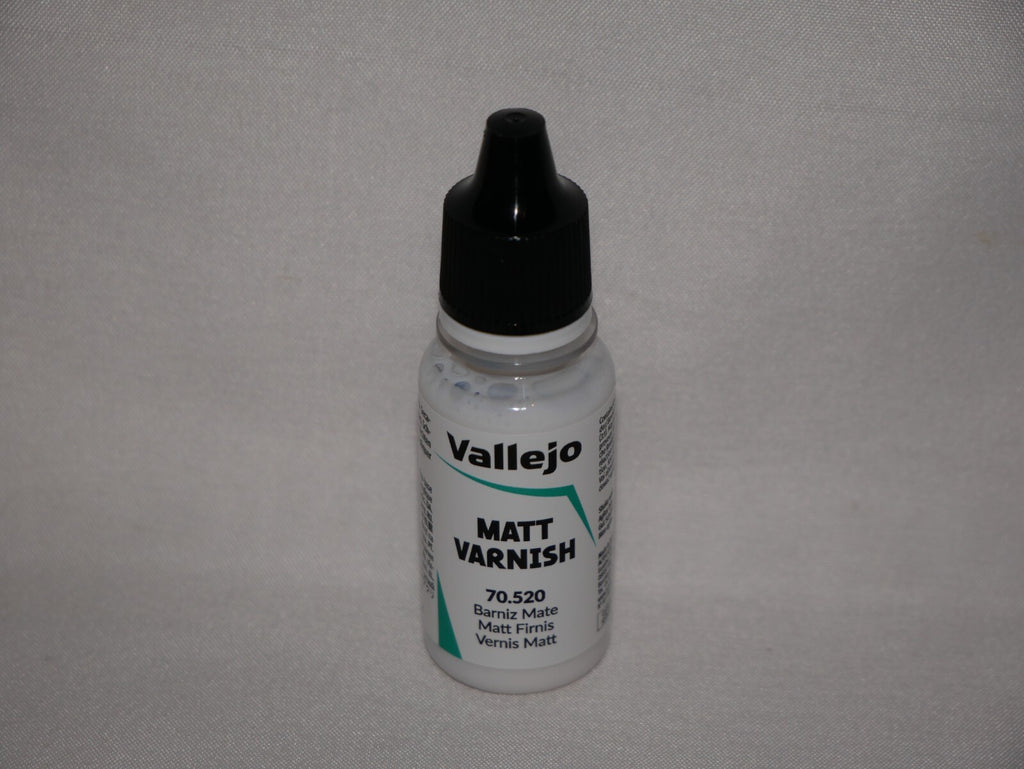 Vallejo Auxiliary Products Matt Varnish 18ml/0.60 fl oz Dropper Bottle - 70.520