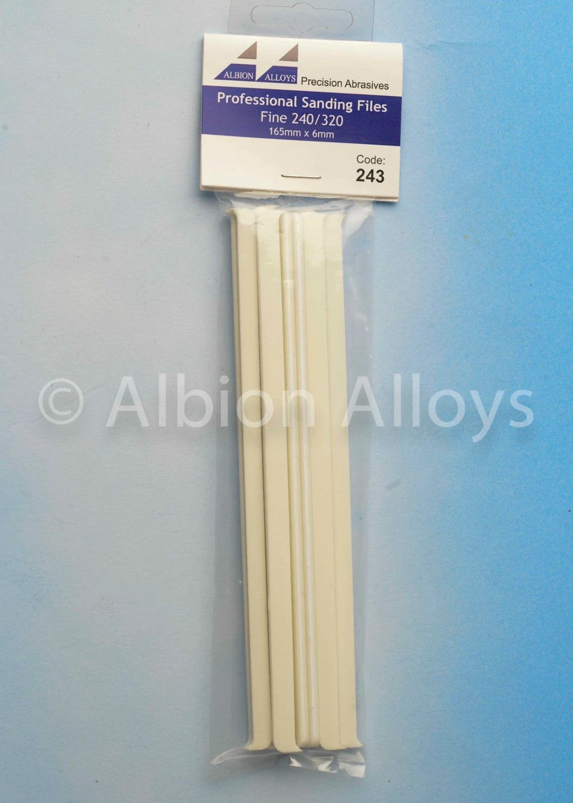 Albion Alloys Professional Sanding Files Fine 240/320 Grit (165mm x 6mm) - 243