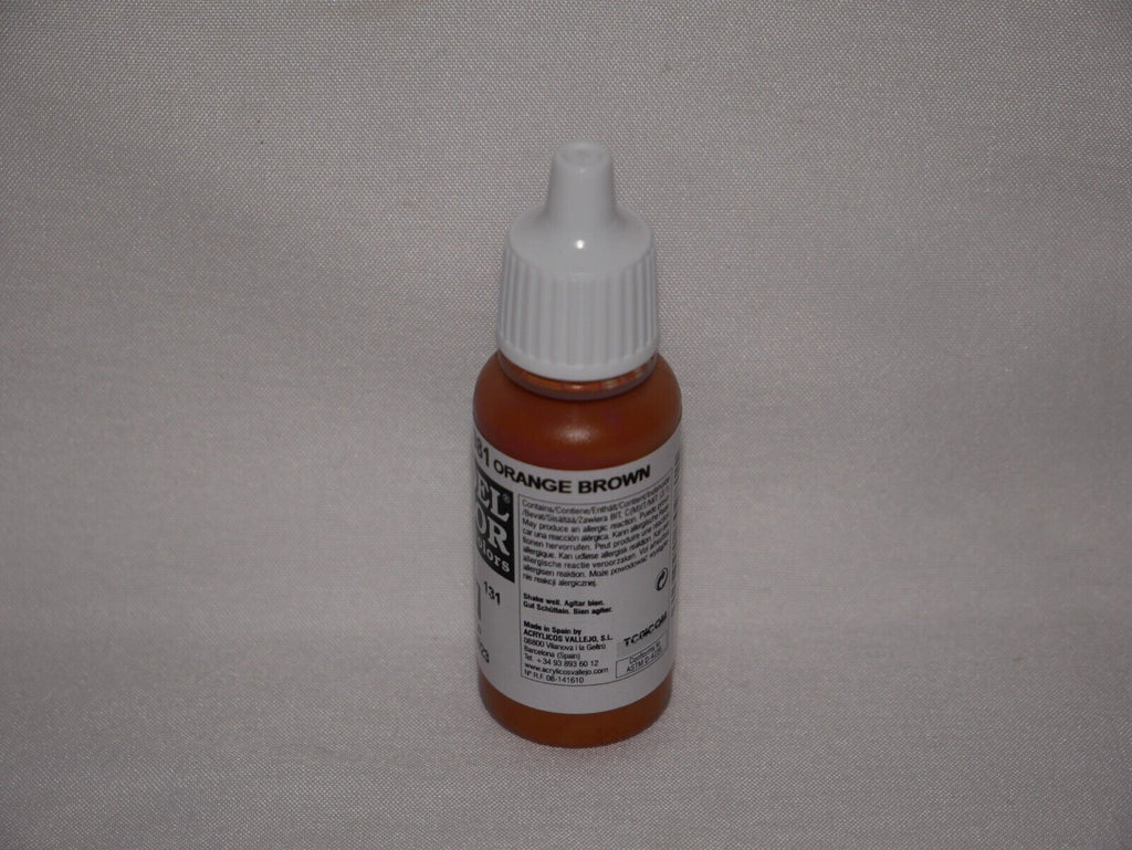 Vallejo Model Color Orange Brown Acrylic 17ml/0.57 fl oz Dropper Bottle 70.981