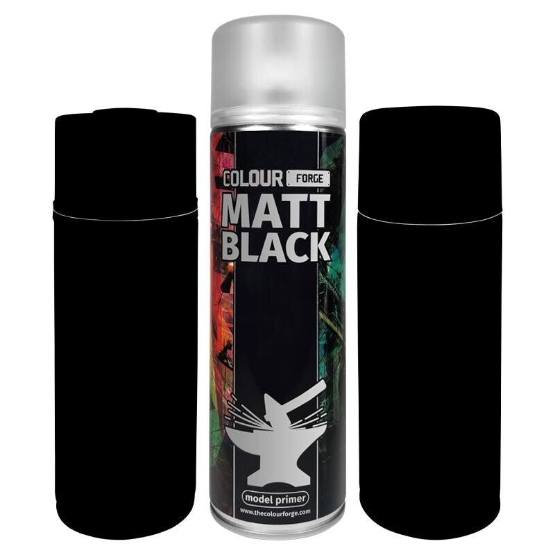 The Colour Forge Hobby Supplies Matt Black Model Primer 500ml Aerosol Spray Can