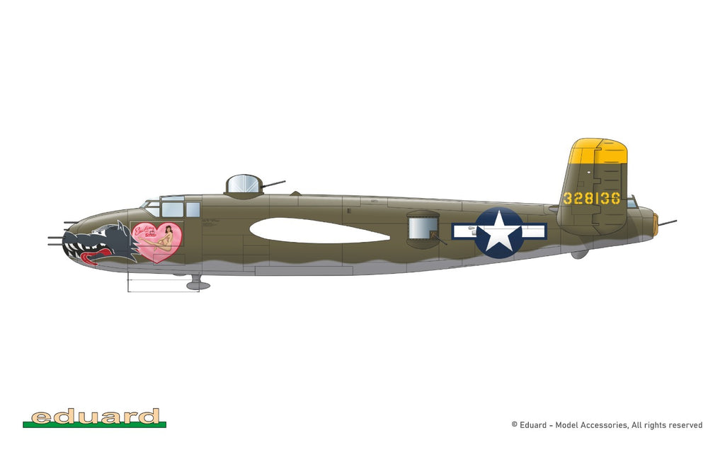 Eduard 1:48 Scale North American B-25J Mitchell Gunship (Strafer) Model - 548001
