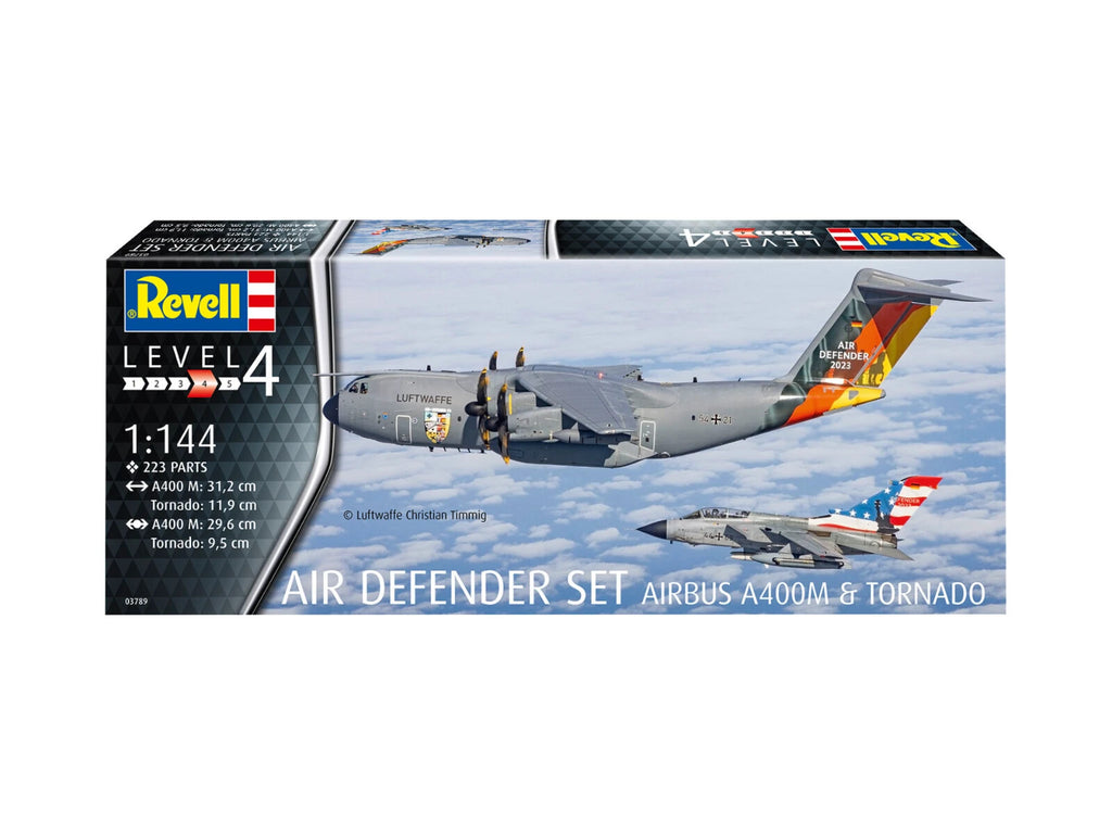 Revell 1:144 Scale Air Defender Set Airbus A400M & Tornado Skill Level 4 - 03789