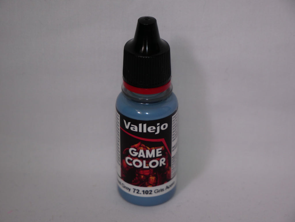 Vallejo Game Color Acrylic Range Steel Grey 18ml/0.6 fl oz Dropper Bottle 72.102