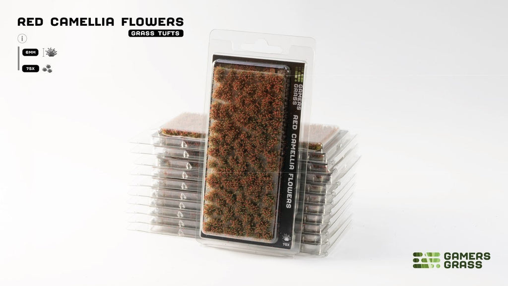 Gamers Grass Red Camellia Flowers Grass Tufts For Bases 75x Per Pack - GGFS-RC