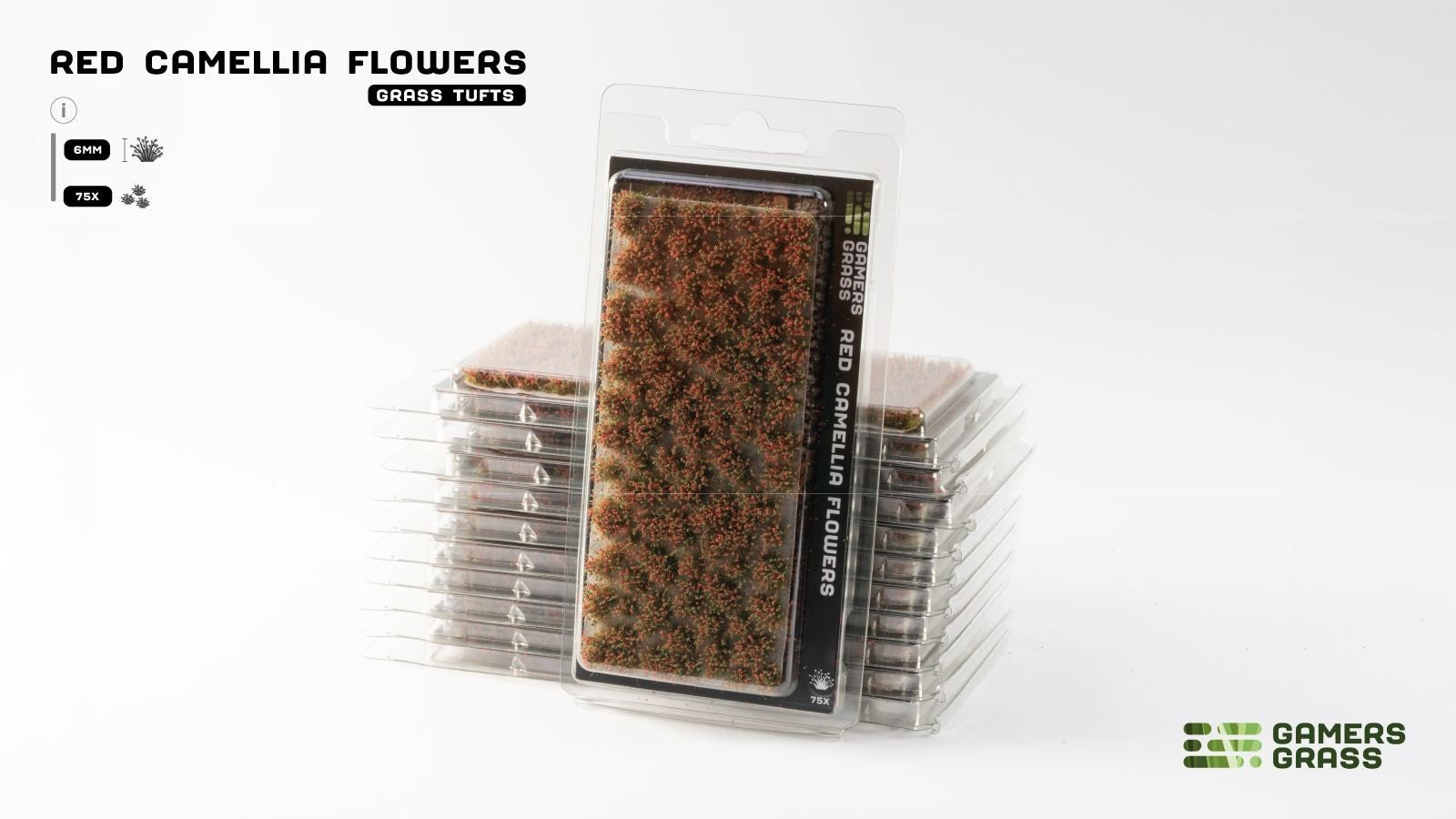 Gamers Grass Red Camellia Flowers Grass Tufts For Bases 75x Per Pack - GGFS-RC
