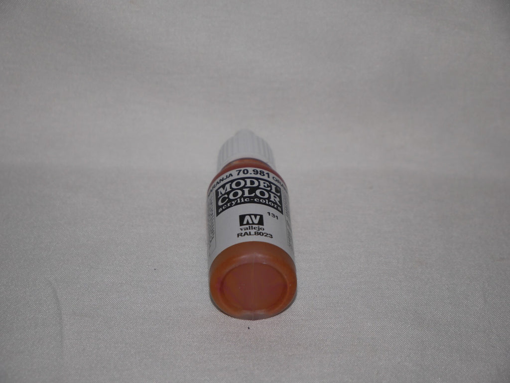 Vallejo Model Color Orange Brown Acrylic 17ml/0.57 fl oz Dropper Bottle 70.981