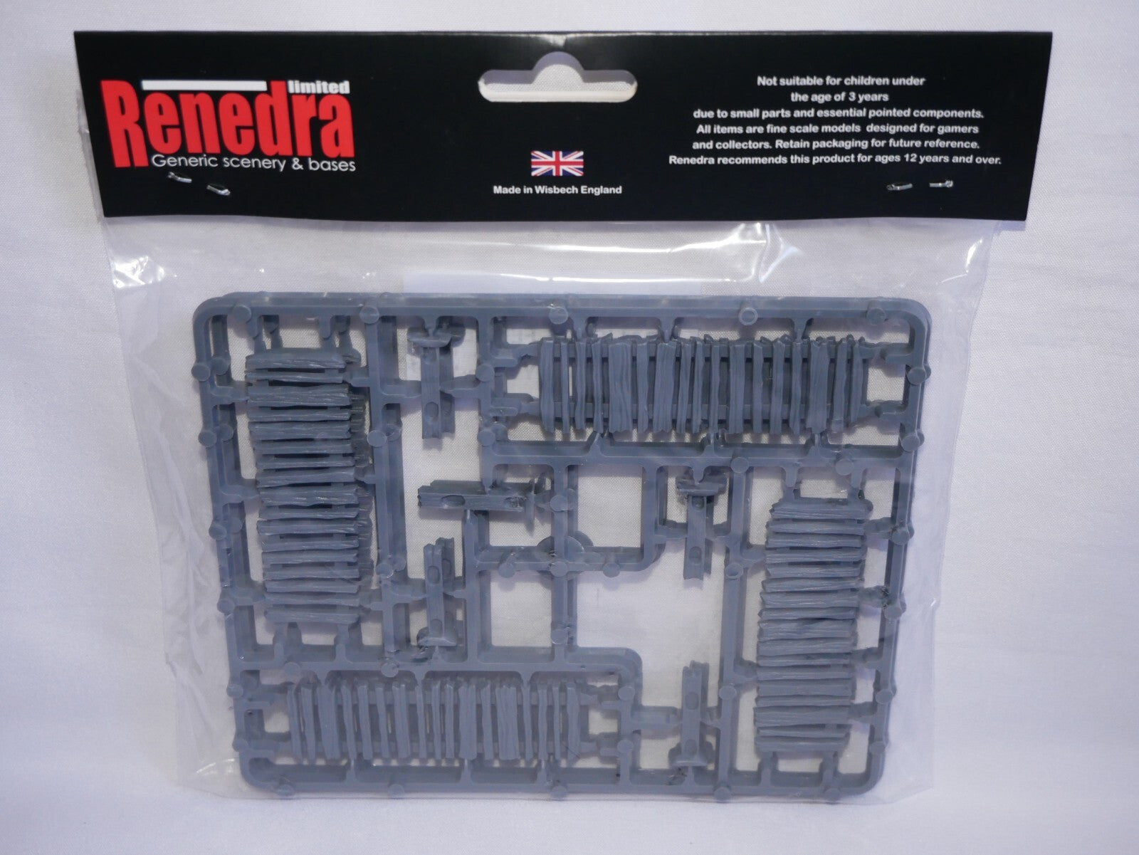 Renedra Limited Generic Scenery & Bases 1/56 Scale Palisade Fences Grey - RN14