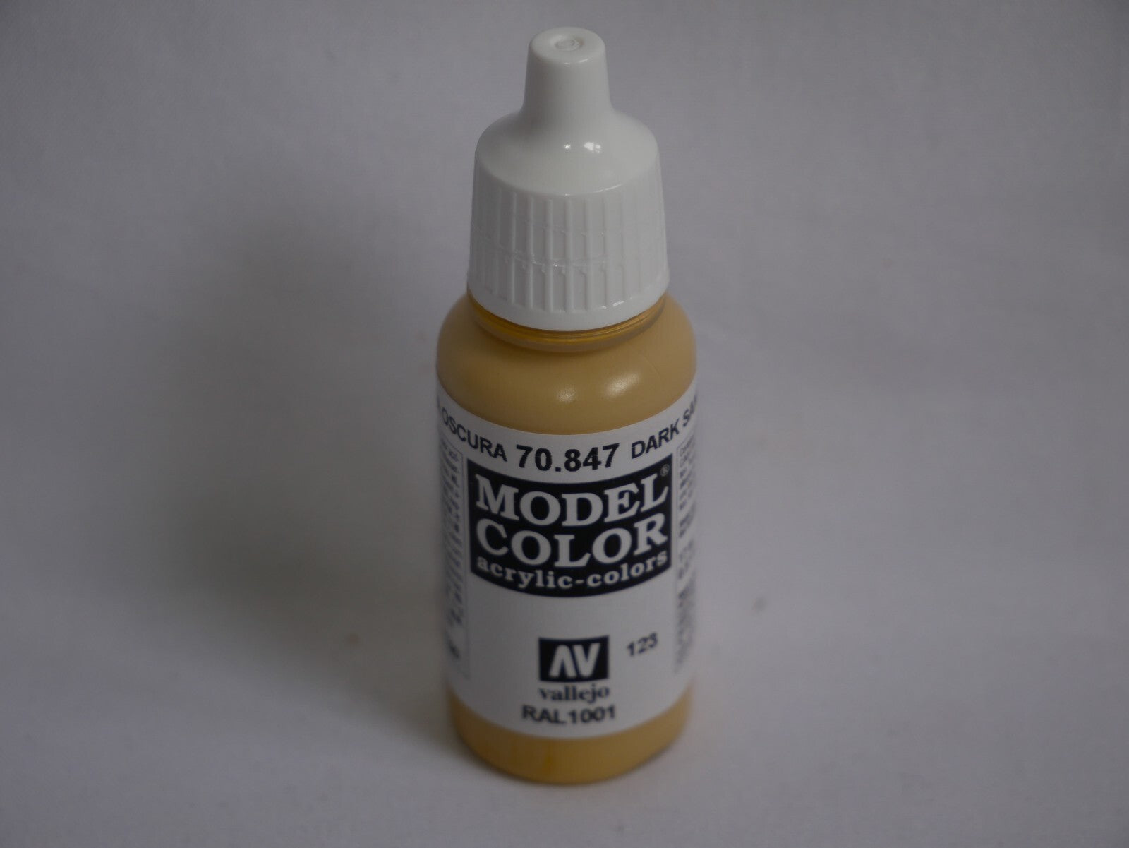 Vallejo Model Color Dark Sand Acrylic 17ml/0.57 fl oz Dropper Bottle - 70.847