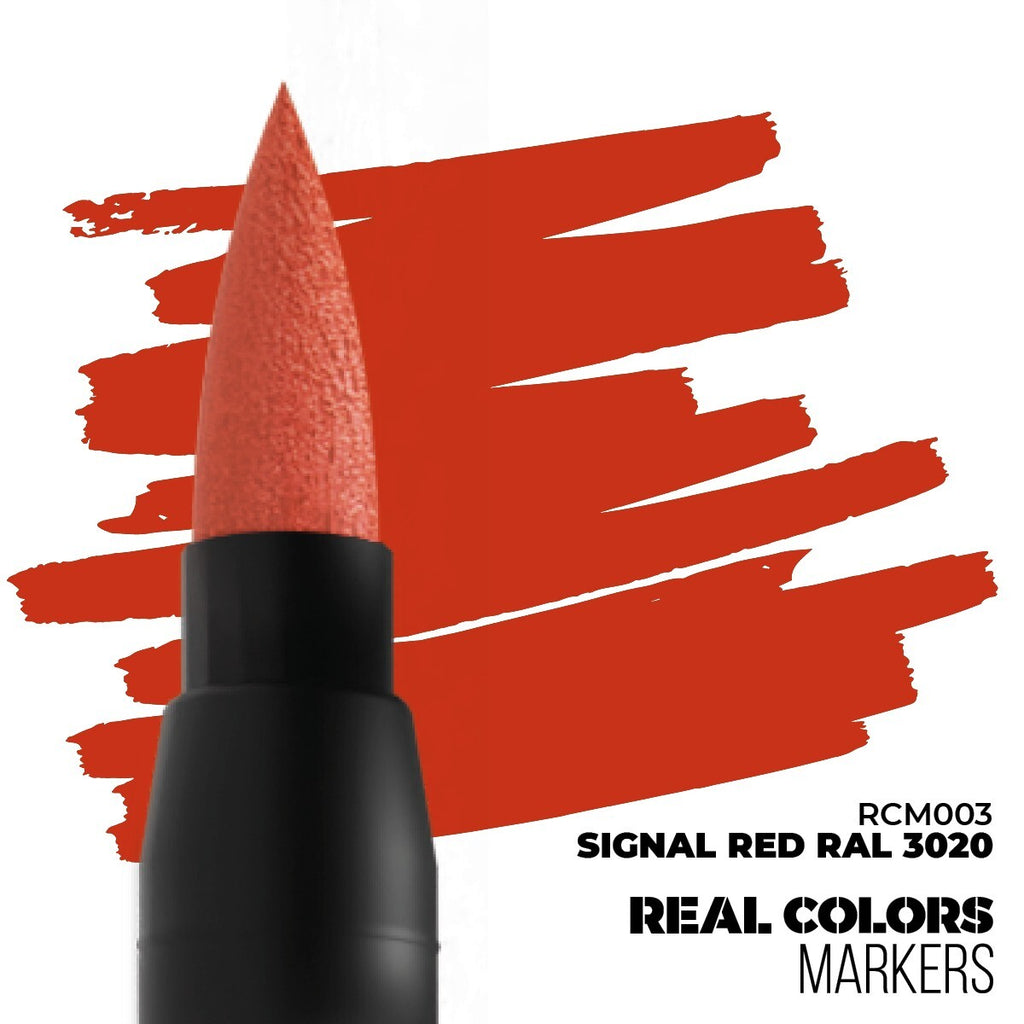 AK Interactive Real Colors Acrylic Fast Dry Markers Signal Red RAL 3020 - RCM003