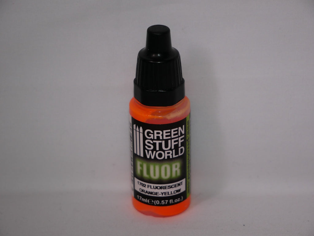 Green Stuff World Fluorescent Acrylic Paints Orange-Yellow 17ml Bottle - 1702