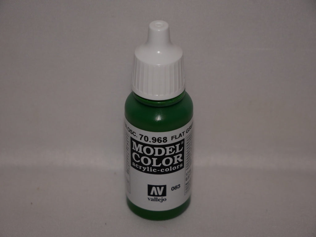 Vallejo Model Color Flat Green Acrylic 17ml /0.57 fl oz Dropper Bottle - 70.968