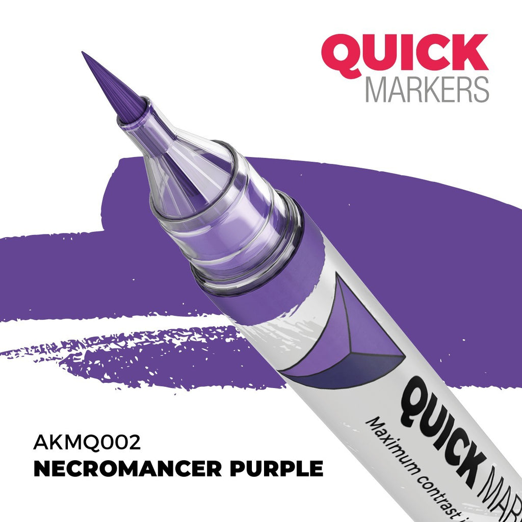AK Interactive Acrylic Quick Gen Markers For Tabletop Games Necromancer Purple - AKMQ002