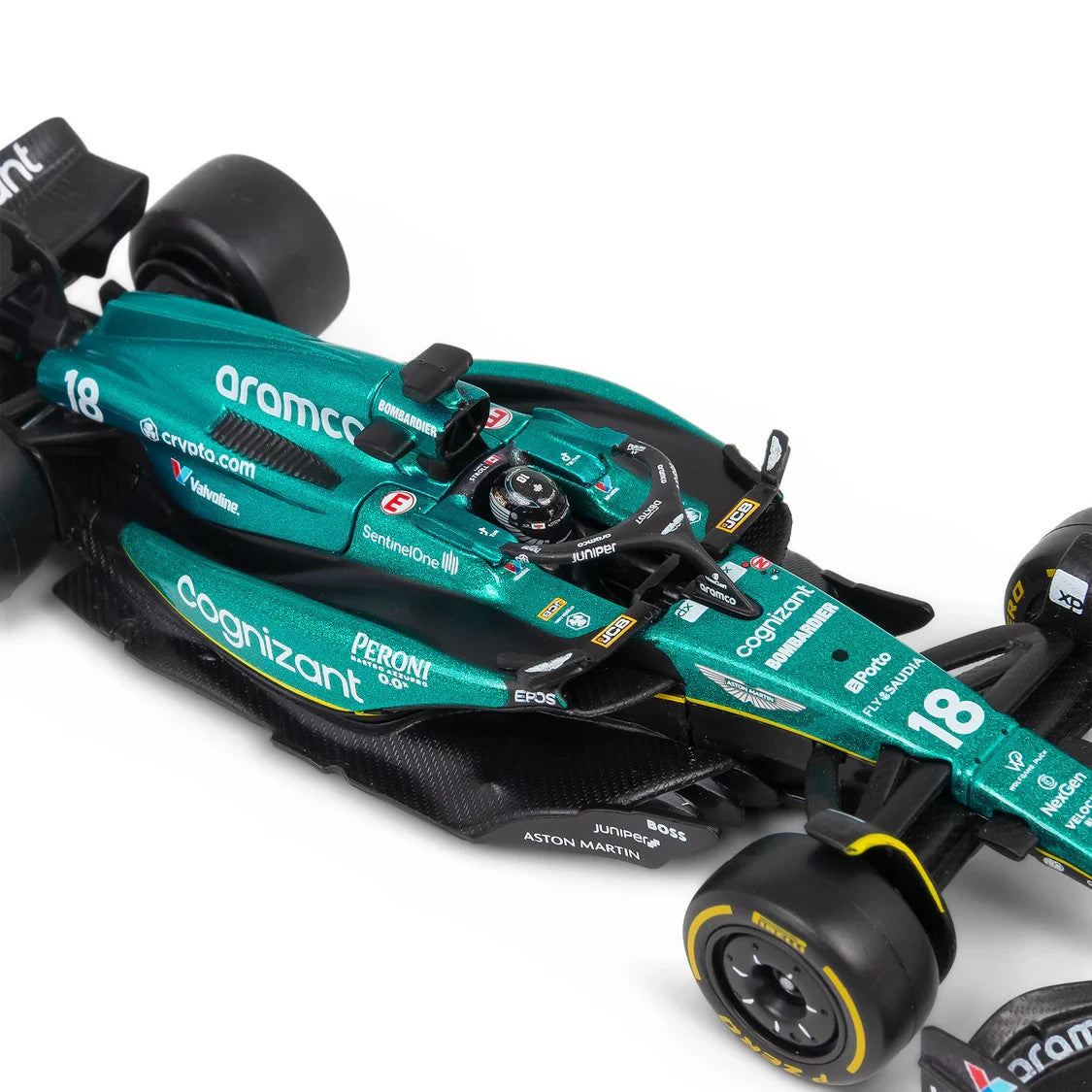 Burago 1:43 Aston Martin Cognizant Aramco F1 Team AMR23 No.18 Stroll #18-38091S
