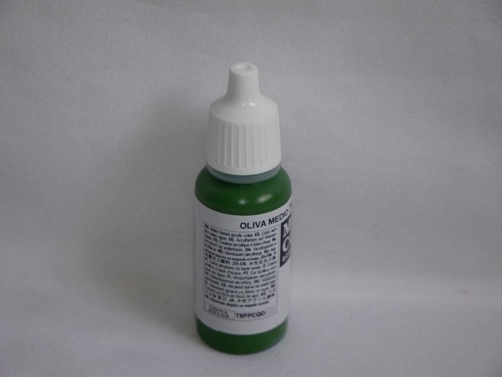 Vallejo Model Color Medium Olive Acrylic 17ml/0.57 fl oz Dropper Bottle - 70.850