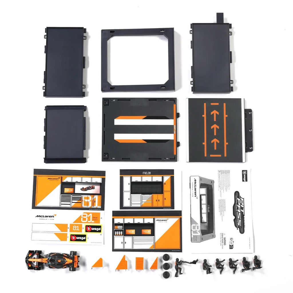 Burago 1:43 McLaren MCL39 Australian GP 2025 O.Piastri Pit Pass Diorma Playset -  #18-38457P