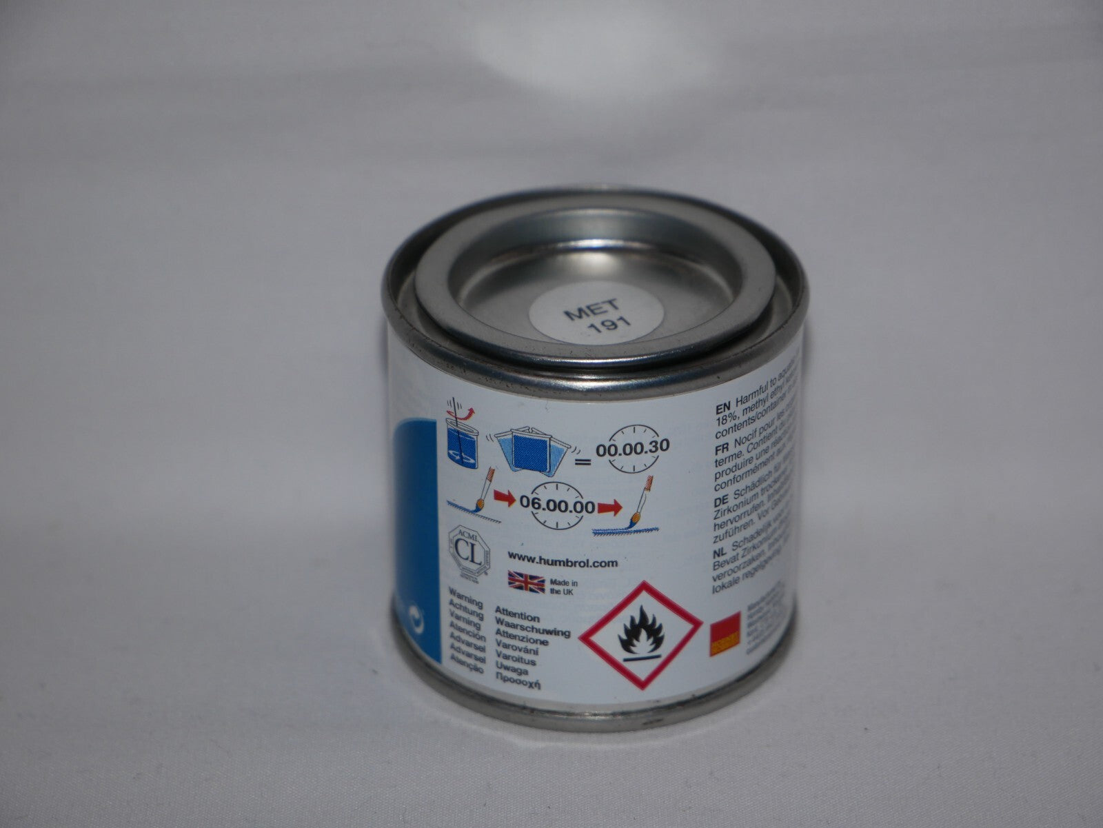 Humbrol Modelling Enamel Paints Metallic Silver Chrome No 191 (50ml) Tub AQ0191