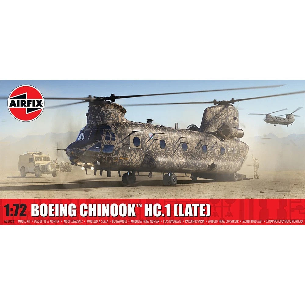 Airfix 1:72 Scale Boeing Chinook HC.1 (Late) Helicopter Kit Skill Level 3 A06024