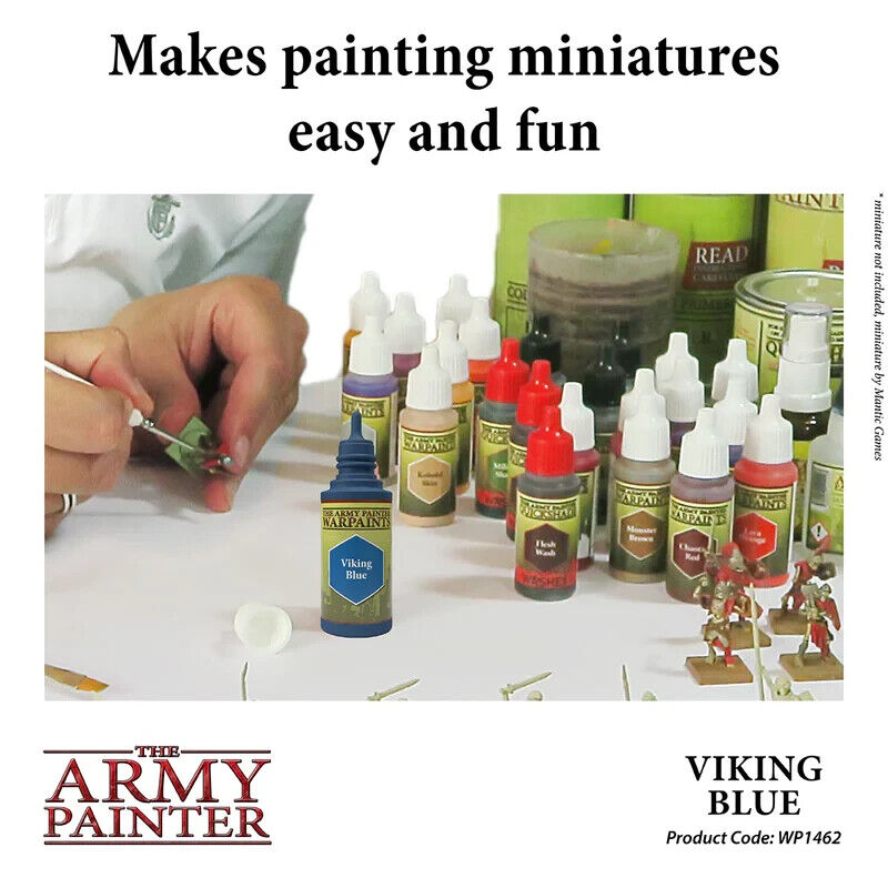 The Army Painter Acrylic Warpaints Range Viking Blue 18ml Dropper Bottle WP1462