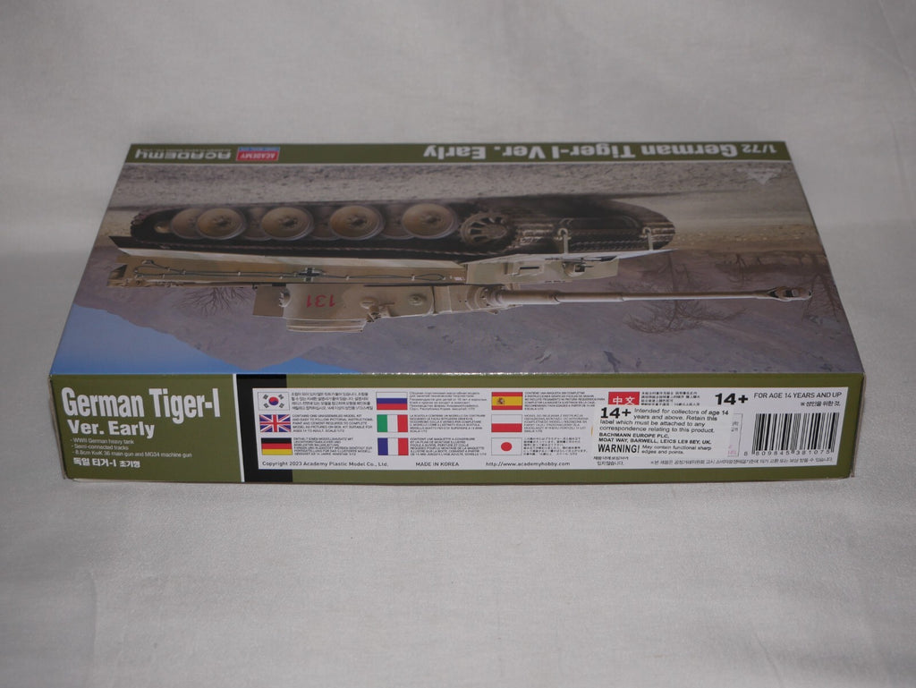Academy Hobby Model Kits 1:72 Scale German Tiger I Early Version Red 131 - 13422