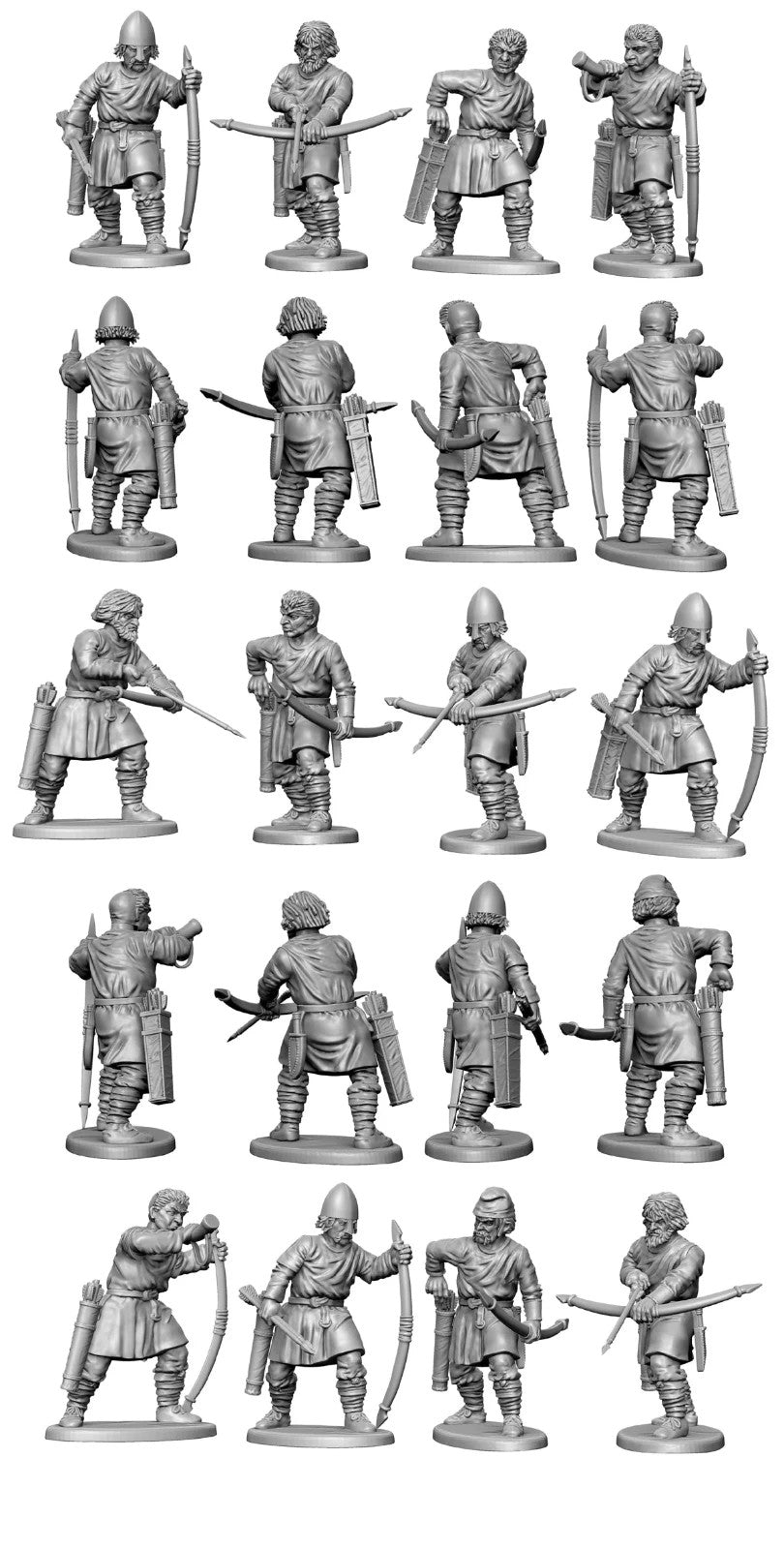 Victrix Warriors Of The Dark Ages 28mm Hard Plastic Archers & Slingers - VXDA006