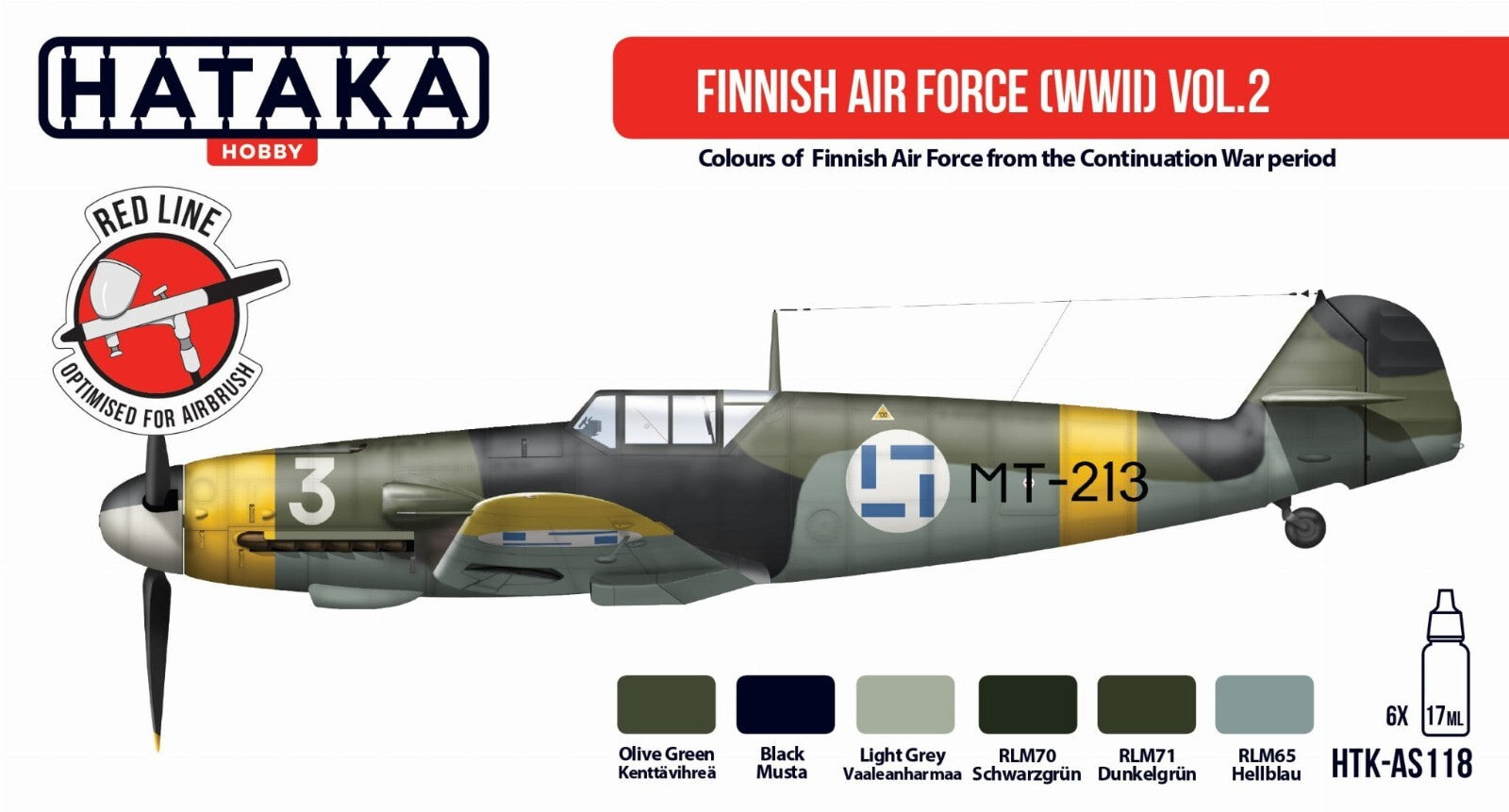 Hataka Red Line Optimised For Airbrush Finish Air Force WWII Vol.2 - (HTK-AS118)