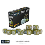 Warlord Games Bolt Action 1:56 Scale 12 Olive Drab Coloured Order Dice - 402616010