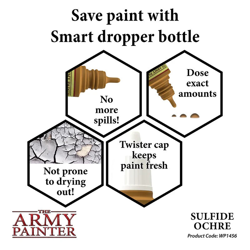 The Army Painter Acrylic Warpaints Sulfide Ochre (18ml) Dropper Bottle - WP1456