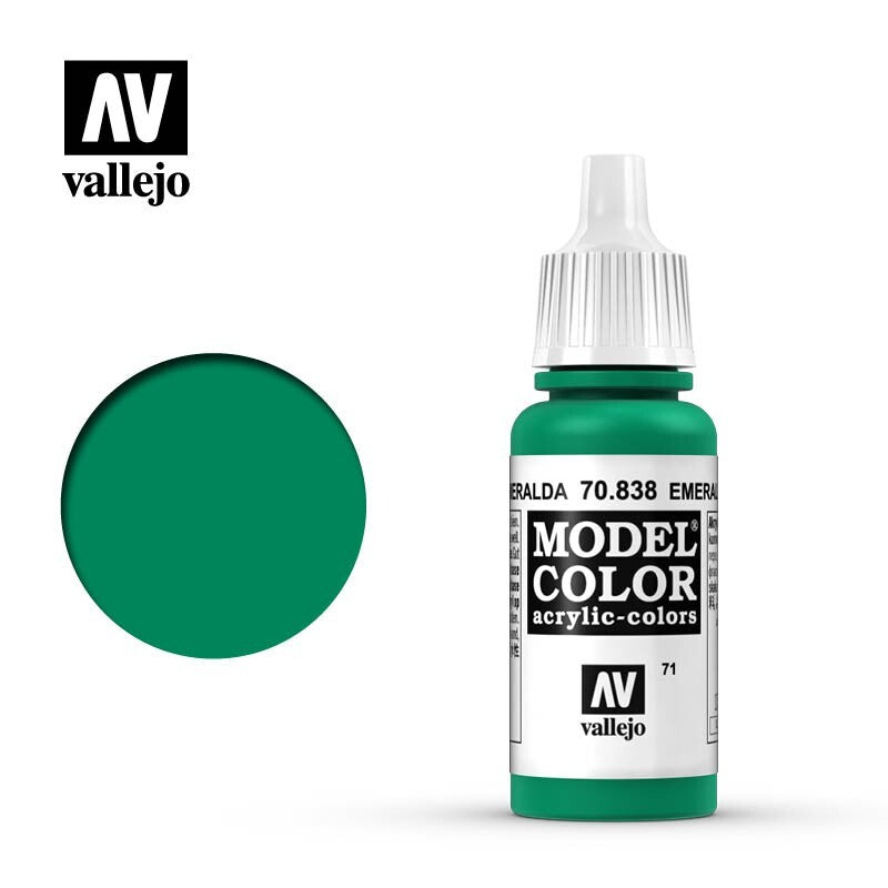 Vallejo Model Color Emerald Acrylic 17ml/0.57 fl oz Dropper Bottle - 70.838