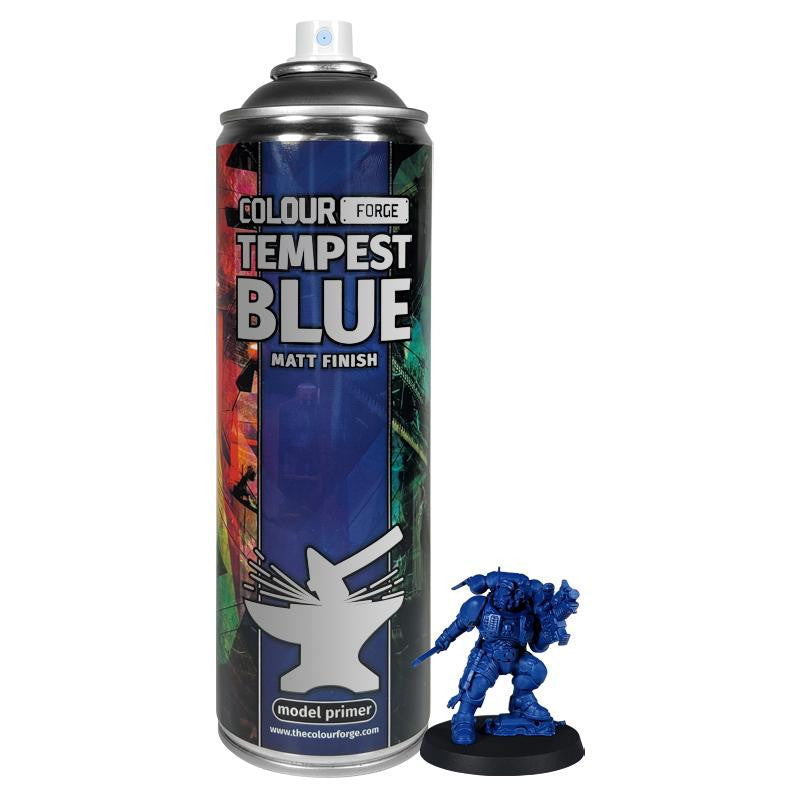 The Colour Forge Tempest Blue Matt Finish Model Primer 500ml Aerosol Spray Can